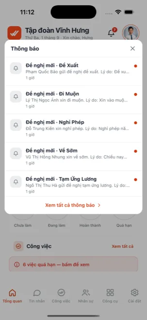 Tấm thông báo mở từ chuông